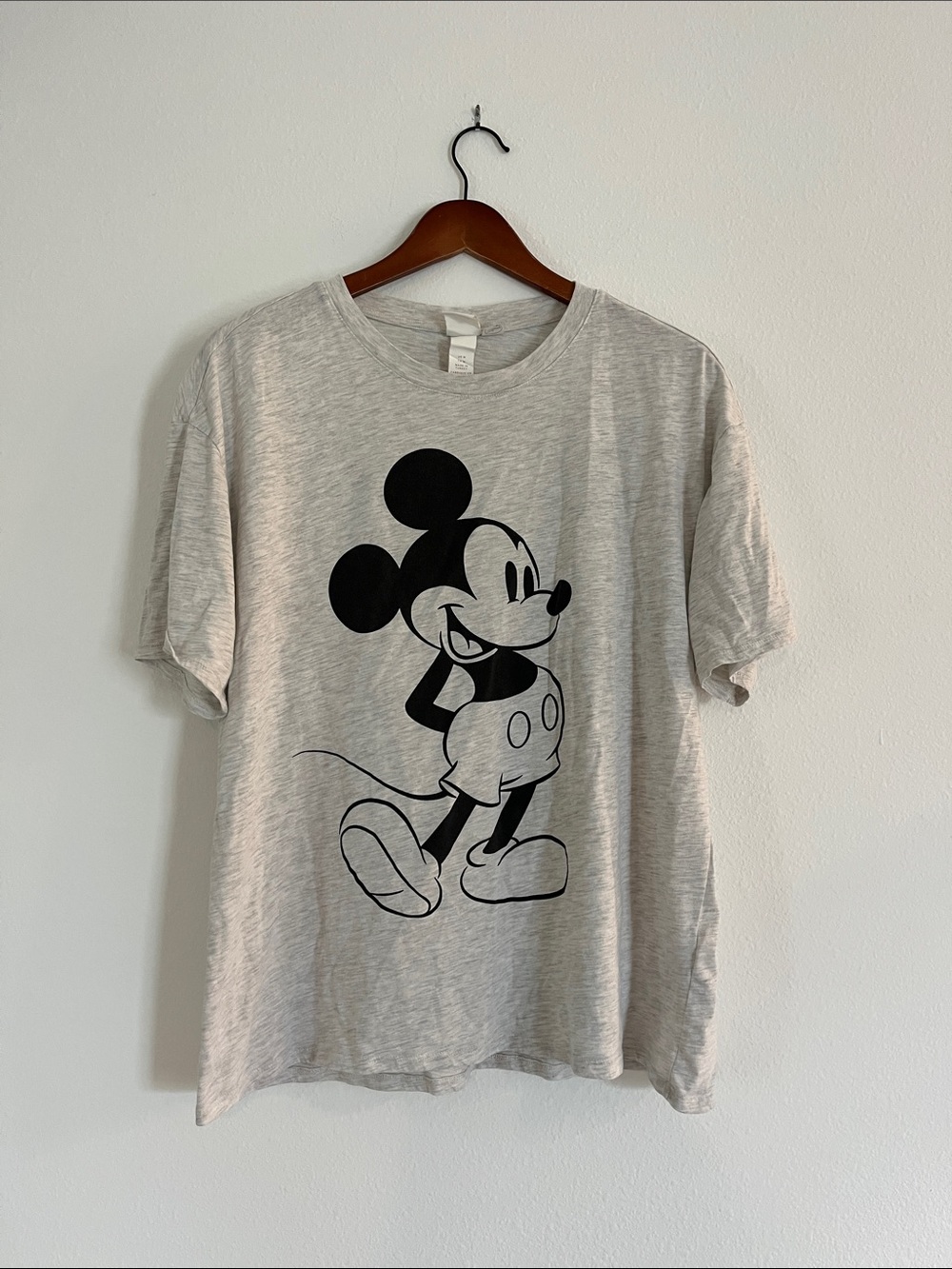 DISNEY X H&M Mickey Mouse Gray Oversized T-Shirt